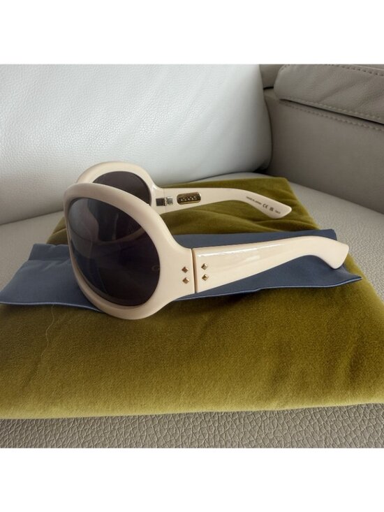 NEW GUCCI White Brown Unisex Angular Mask 1381 Chunky Bold Gg1381S Sunglasses main image 4